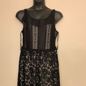 Lane Bryant: Black/Nude Lace Midi Dress